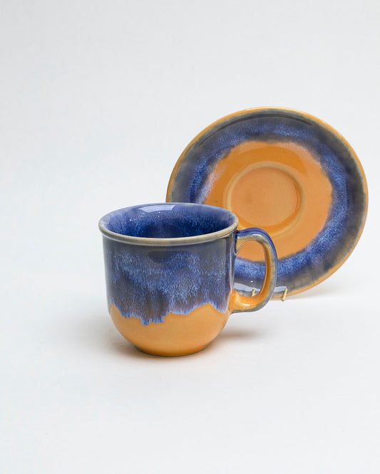 Filiżanka z talerzykiem – szafranowy zmierzch