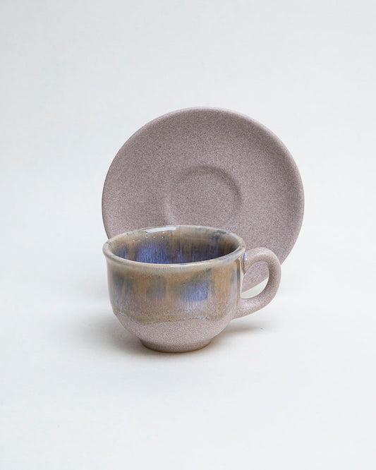 Filiżanka z talerzykiem – mglista lawenda