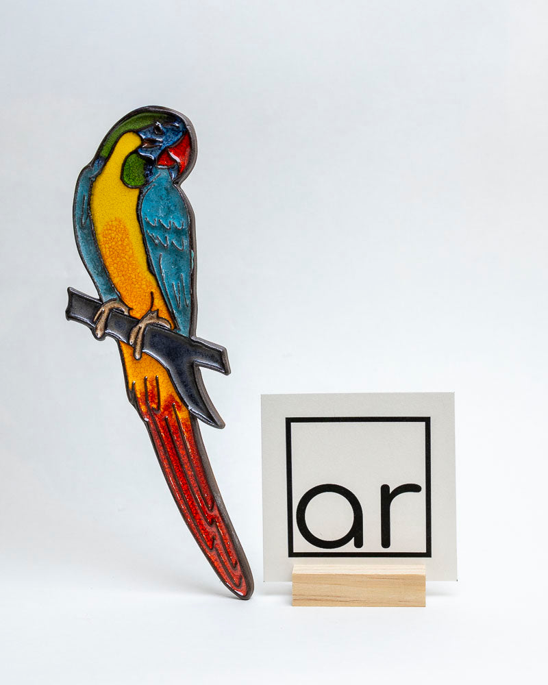 Papuga ceramiczna – dekoracja ścienna