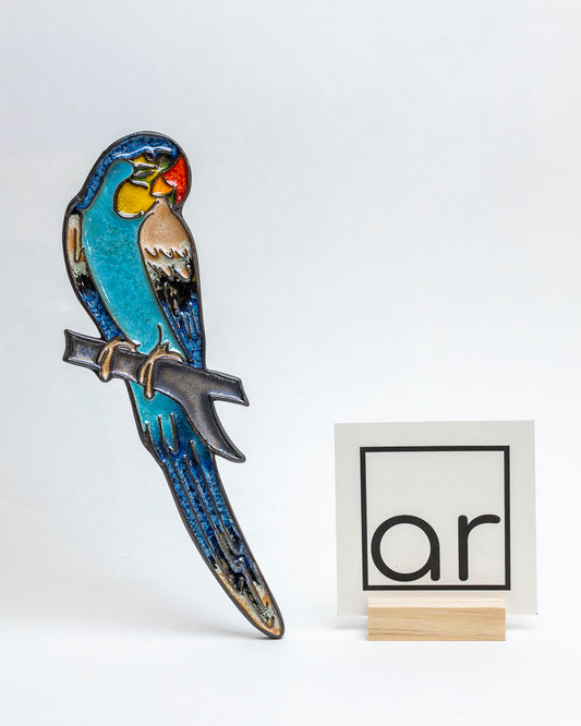 Papuga ceramiczna – dekoracja ścienna