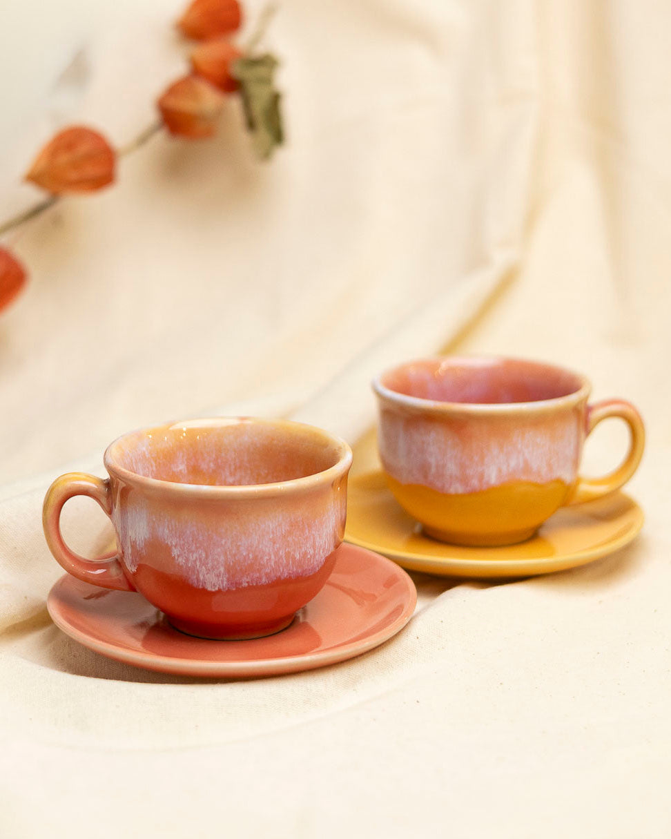 Zestaw dwóch filiżanek – morela i miód