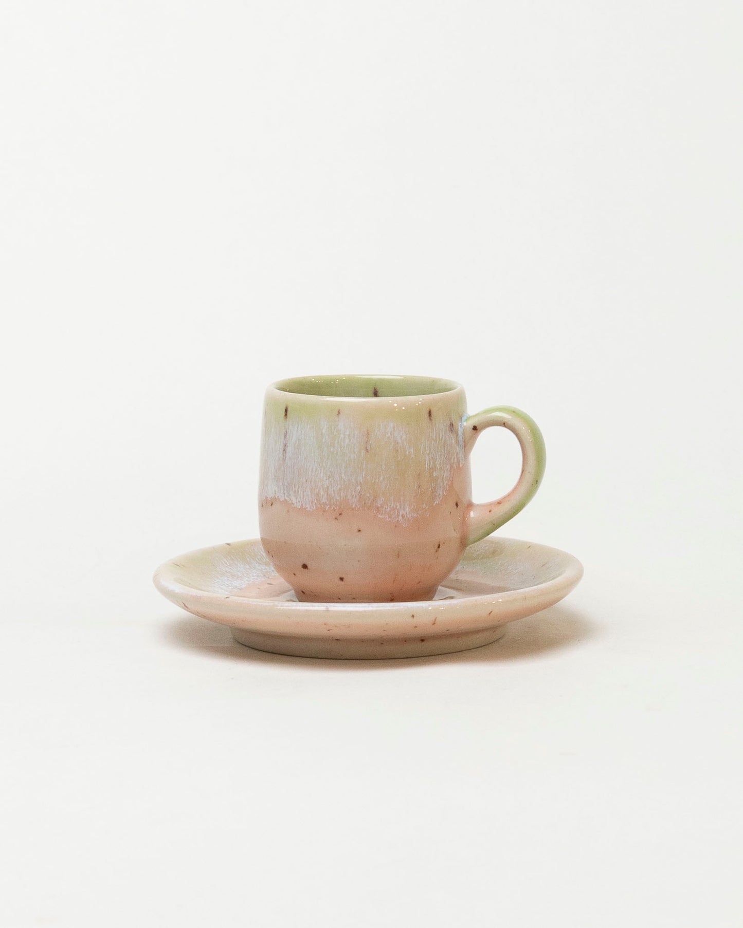 Filiżanka do espresso – pastelowa zieleń i róż