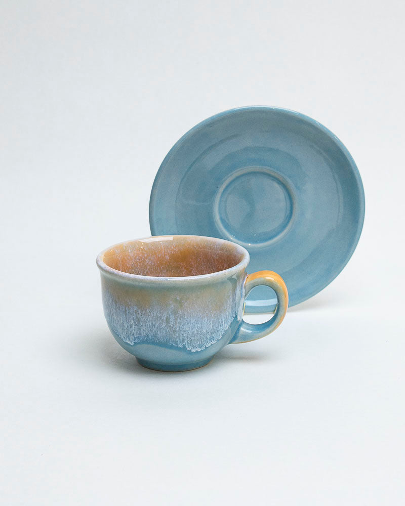 Filiżanka z talerzykiem – poranny błękit