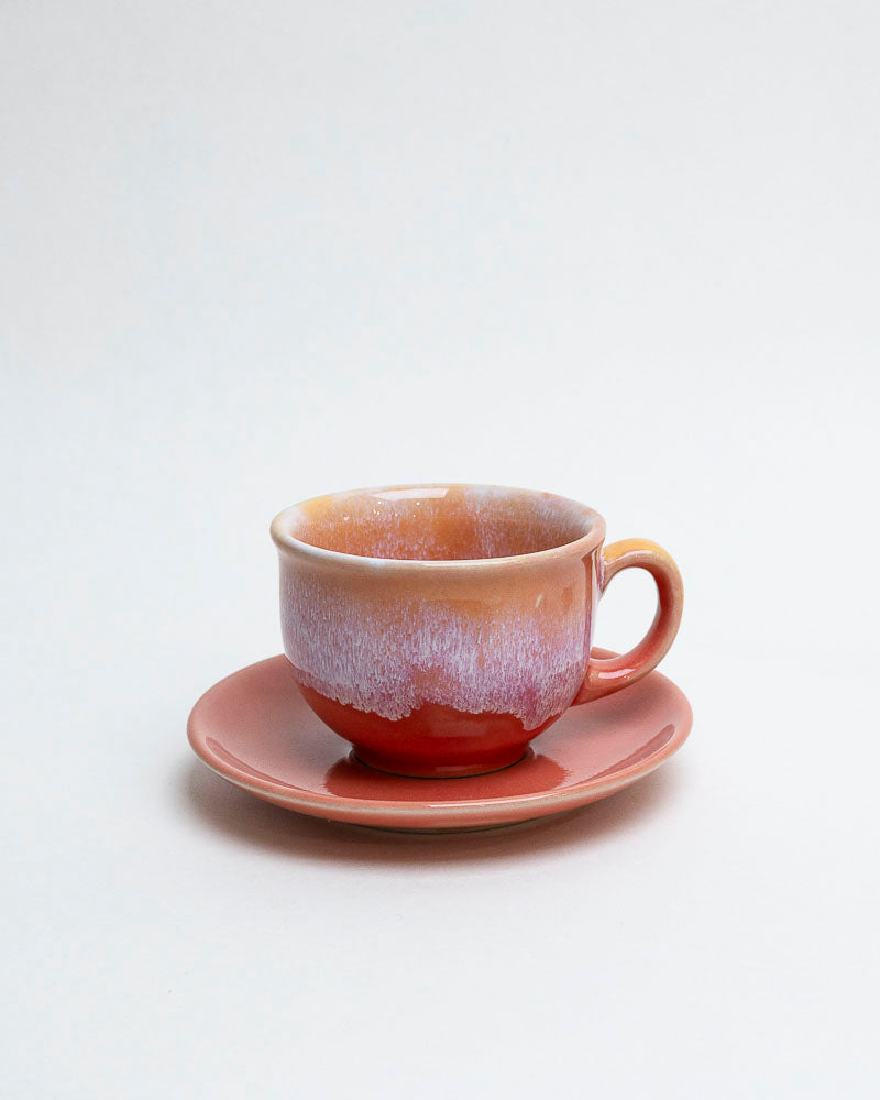 Filiżanka z talerzykiem – malinowy zachód