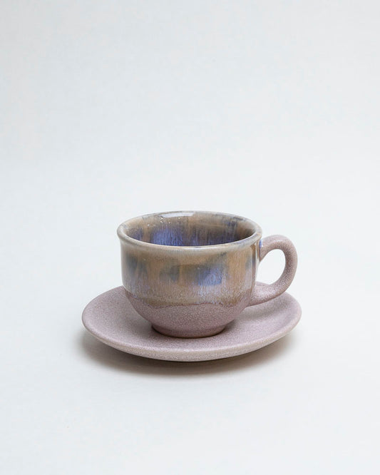Filiżanka z talerzykiem – mglista lawenda